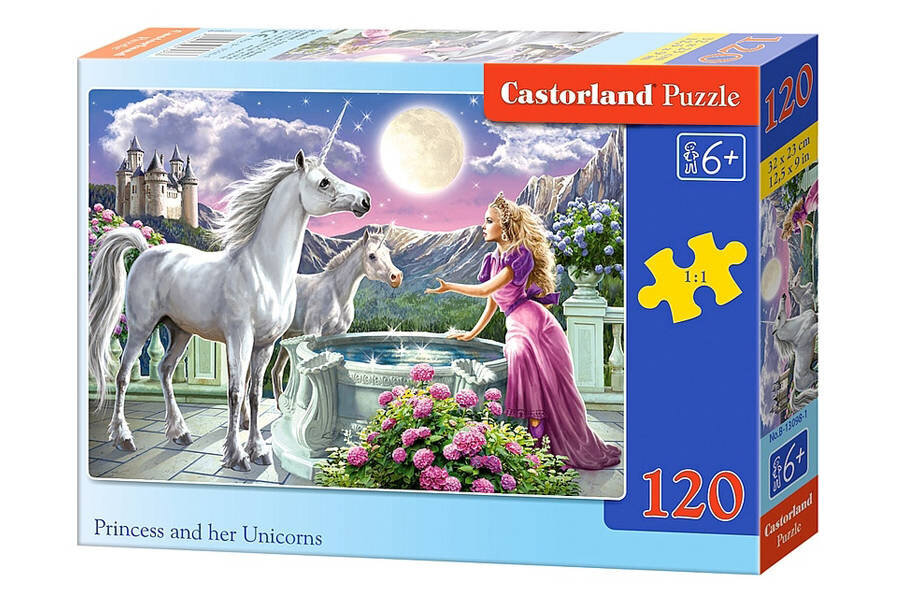 Castorland printsess ja tema ükssarvikud Puzzle, 120 tükki hind ja info | Pusled | kaup24.ee