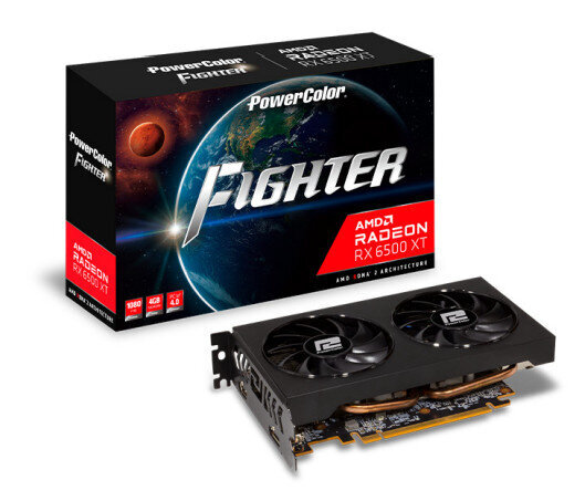 PowerColor AXRX 6500XT 4GBD6-DH/OC graphics card AMD Radeon RX 6500 XT 4 GB GDDR6 hind ja info | Videokaardid (GPU) | kaup24.ee