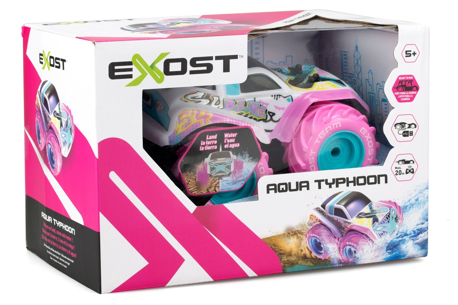 SILVERLIT EXOST Raadioteel juhitav sõiduk Aqua Typhoon Amazone, roosa, skaala 1:24 hind ja info | Tüdrukute mänguasjad | kaup24.ee