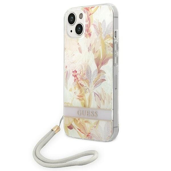 Telefoniümbris GUESS Flower Strap Hardcase - iPhone 14 Plus, lilla цена и информация | Telefoni kaaned, ümbrised | kaup24.ee