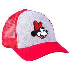 Laste nokamüts Minnie Mouse punane hall (53 cm) цена и информация | Шапки, перчатки, шарфы для девочек | kaup24.ee