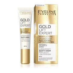 Восстанавливающая сыворотка для кожи вокруг глаз Eveline Gold Lift Expert SPF8 15 мл цена и информация | Сыворотки, кремы для век | kaup24.ee