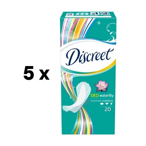 Hügieenisidemed DISCREET Vesiroos, 20 tk. pakis 5 tk. hind ja info | Tampoonid, hügieenisidemed, menstruaalanumad | kaup24.ee