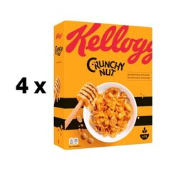 Хлопья Kellog's Crunchy Nut, 375г, упаковка 4 шт. цена и информация | Сухие завтраки | kaup24.ee