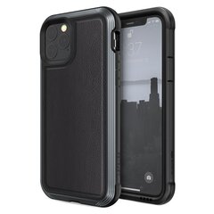 X-Doria Defense Lux alumiiniumümbris iPhone 11 Pro jaoks (kukkumiskatse 3 m) (must nahk) цена и информация | Чехлы для телефонов | kaup24.ee