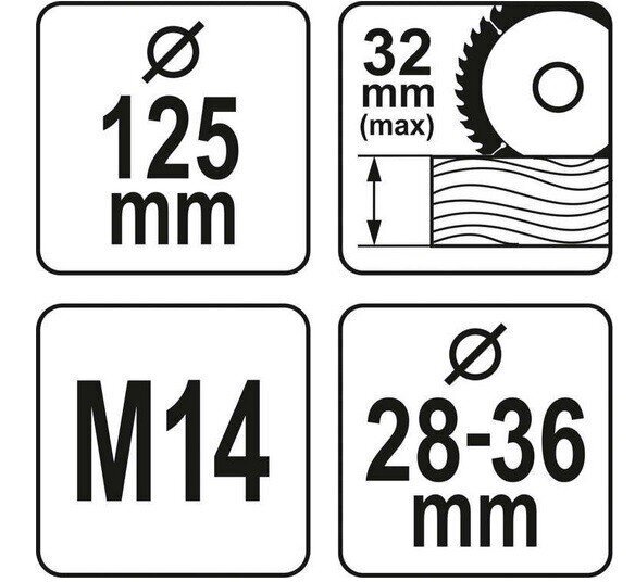 Kaitsekate Yato M14, 125 mm YT-82986 цена и информация | Lihvmasinad ja ketaslõikurid | kaup24.ee