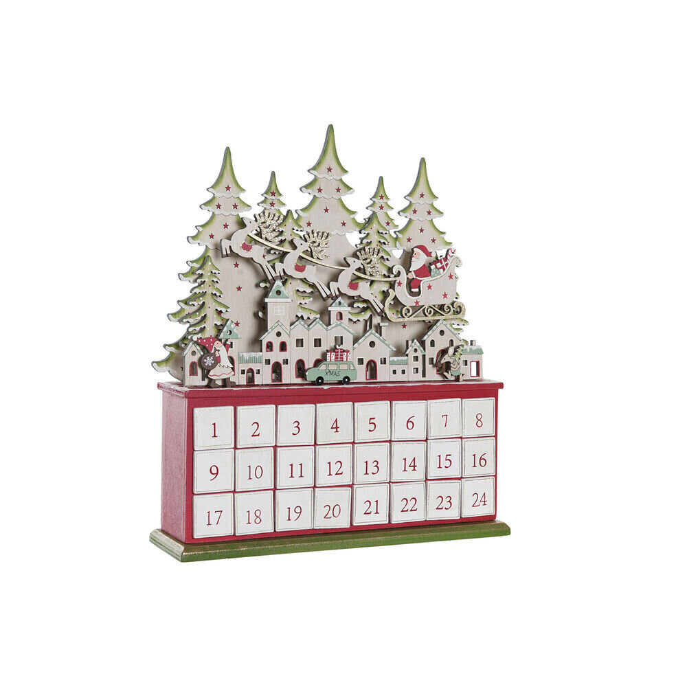 Jõulukalender puidust DKD Home Decor (32 x 8,5 x 38 cm) hind ja info | Jõulukaunistused | kaup24.ee