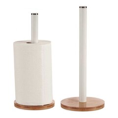 Köögipaberi hoidja pruun valge metall bambus (15 x 34 x 15 cm) hind ja info | Köögitarbed | kaup24.ee