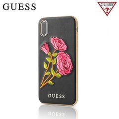 Guess GUHCPXEROBK Flower Desire твердый задний чехол-крышка для Apple iPhone X / iPhone 10 Черный цена и информация | Чехлы для телефонов | kaup24.ee