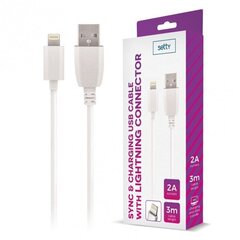 Setty USB - Lightning 3,0 m 2A hind ja info | Mobiiltelefonide kaablid | kaup24.ee