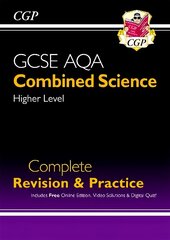 GCSE Combined Science AQA Higher Complete Revision & Practice w/ Online Ed, Videos & Quizzes hind ja info | Noortekirjandus | kaup24.ee