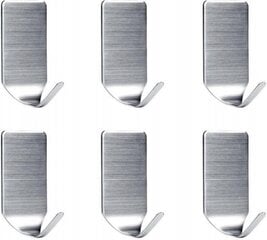 Крючки стальные Inox, 6 шт. цена и информация | Аксессуары для ванной комнаты | kaup24.ee