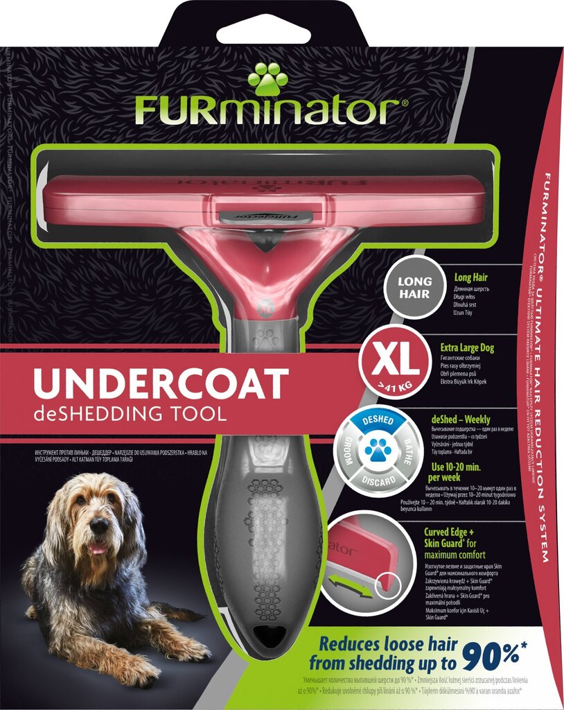 FURminator deShedding kamm XL pikakarvalistele Koertele цена и информация | Hooldusvahendid loomadele | kaup24.ee