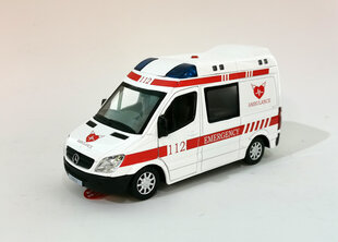 MSZ metallist mudelauto Mercedes-Benz Sprinter (politsei, kiirabi), 1:32 hind ja info | Poiste mänguasjad | kaup24.ee