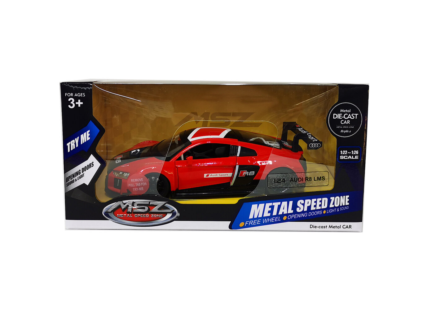 MSZ metallist mudelauto Audi R8 LMS, 1:24 цена и информация | Poiste mänguasjad | kaup24.ee