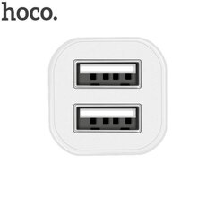 Hoco Premium Elite Z12 universaalne kiire kahekordne USB 2.4A 2x USB-autolaadija valge hind ja info | Mobiiltelefonide laadijad | kaup24.ee