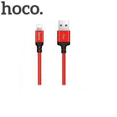 Hoco X14 Premium Прочный Тканевый Lightning на USB 2m Кабель Данных и Быстрого Заряда (MD819) Красный цена и информация | Кабели и провода | kaup24.ee