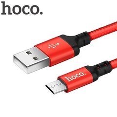 Hoco Premium Times Speed X14 Strong Micro USB to USB Data & Charger Cable 2m Black/Red hind ja info | Mobiiltelefonide kaablid | kaup24.ee