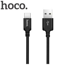 Hoco X14 Premium Прочный Тканевый Универсальный Type-C на USB 2m Кабель Данных и Быстрого Заряда Черный цена и информация | Кабели для телефонов | kaup24.ee