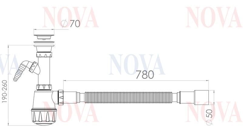 Valamu sifoon Nova Maxi 1061 цена и информация | Sifoonid | kaup24.ee