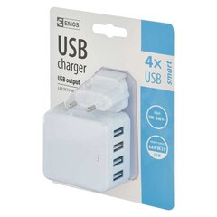 Зарядное устройство EMOS 4xUSB 100-240В 6,8 А макс. цена и информация | Зарядные устройства для телефонов | kaup24.ee