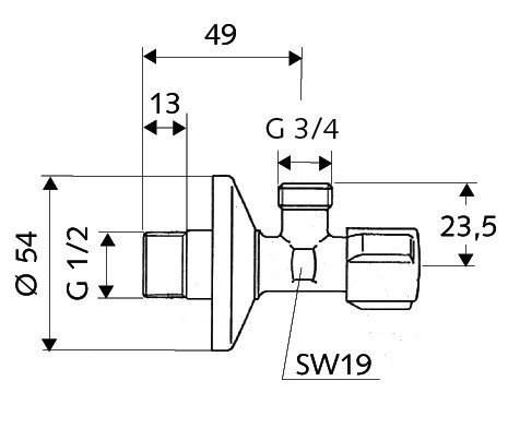 Kombineeritud ventiil pesumasinale Schell 1/2'' x 3/4'' цена и информация | Torude ühendused, ventiilid | kaup24.ee