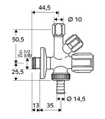 Kombineeritud ventiil Schell 1/2'' x 3/8'' d Ø10 mm x 3/4" цена и информация | Сантехнические соединения, клапаны | kaup24.ee