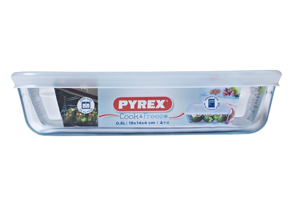 Pyrex kuumakindel konteiner Cook & Freeze, 19x14 cm, 0,8 l hind ja info | Ahjuvormid ja küpsetustarvikud | kaup24.ee