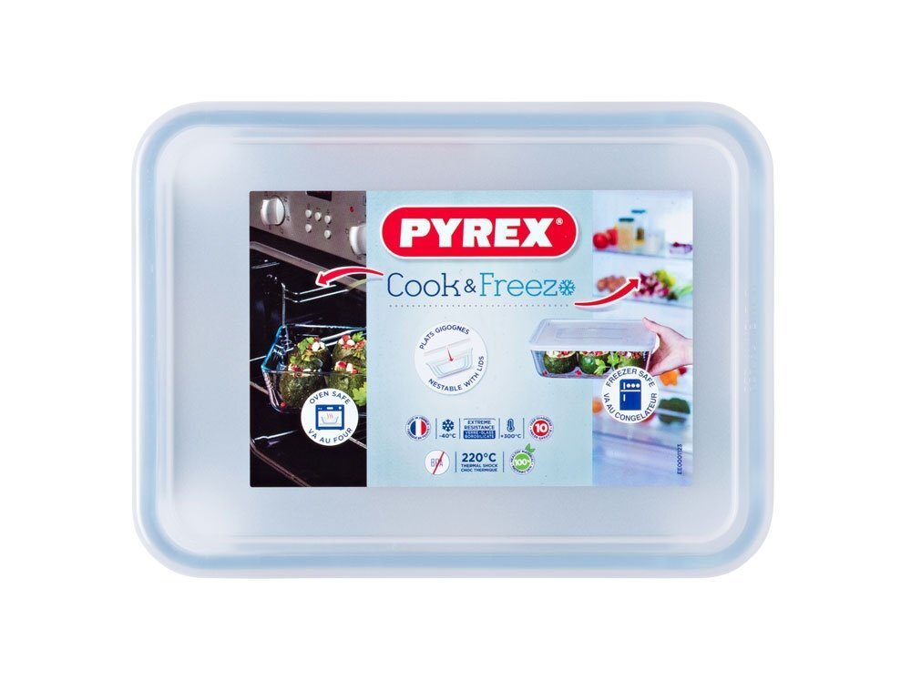 Pyrex kuumakindel konteiner Cook & Freeze, 19x14 cm, 0,8 l hind ja info | Ahjuvormid ja küpsetustarvikud | kaup24.ee