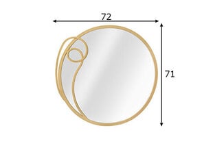 Зеркало Glam, золото 72x3x71 см цена и информация | Подвесные зеркала | kaup24.ee
