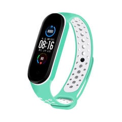 Xiaomi Mi Band 5/6 Sport Silikoon Rihm – Valge/Roheline hind ja info | Nutikellade ja nutivõrude tarvikud | kaup24.ee