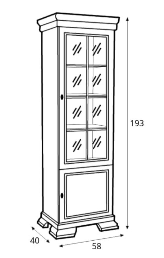 Vitriin Kora KRW 1, valge hind ja info | Vitriinkapid | kaup24.ee