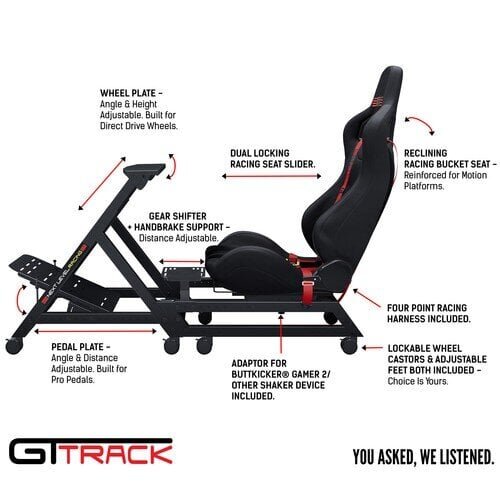 Next Level Racing Racing Cockpit GT Track Cockpit NLR-S009 hind ja info | Mängukonsoolide lisatarvikud | kaup24.ee