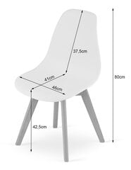 Komplektis 4 tooli KITO, valge/must hind ja info | Söögilaua toolid, köögitoolid | kaup24.ee