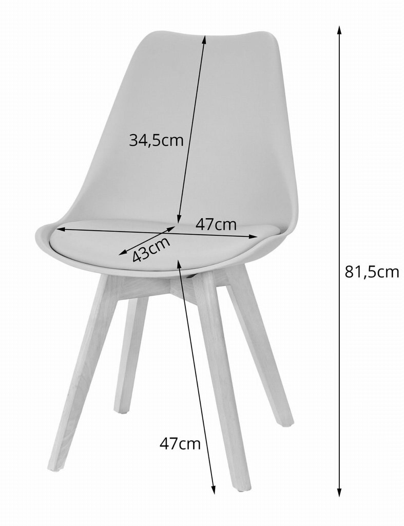 Komplekt 4 tooli MARK, valge/must hind ja info | Söögilaua toolid, köögitoolid | kaup24.ee