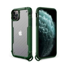 iPhone 11 Pro Max (6,5″) Carbon Shockproof ümbris randmerihmaga – Roheline цена и информация | Чехлы для телефонов | kaup24.ee
