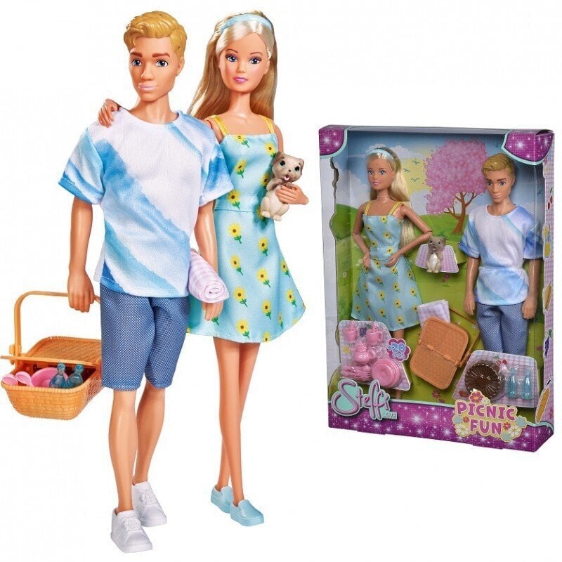 Nukk Steffi Love ja Kevin Simba piknikul + 16 tarvikut hind ja info | Tüdrukute mänguasjad | kaup24.ee