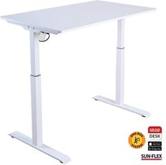 Стол с регулируемой высотой Sun-Flex®EasyDesk Elite, электрический, 120x60 см, белый цена и информация | Компьютерные, письменные столы | kaup24.ee