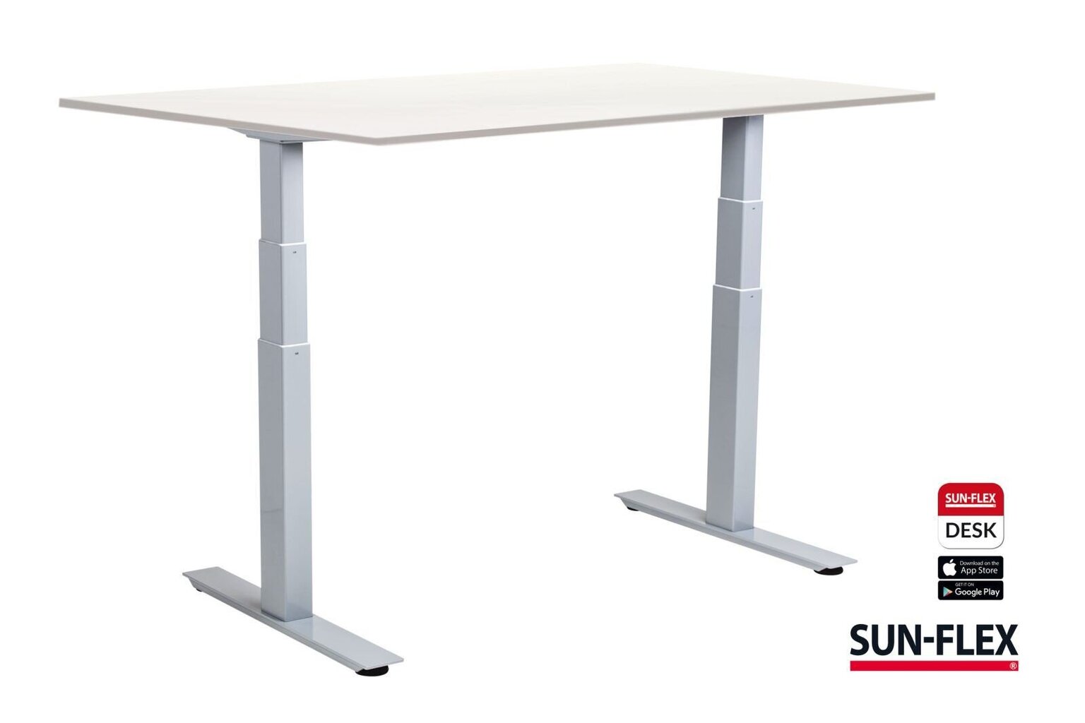 Reguleeritava kõrgusega kirjutuslaud SUN-FLEX®EASYDESK ADAPT, elektriline, kahe mootoriga, valge raam, 140x80 cm, valge lauaplaat hind ja info | Arvutilauad, kirjutuslauad | kaup24.ee