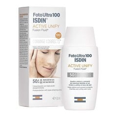 Päivituskreem näole Isdin Foto Ultra 100 Active Unify Pigmendilaikude vastane ravi Spf 50+ (50 ml) цена и информация | Кремы от загара | kaup24.ee