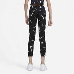 Tüdrukute treeningpüksid Nike Girls NSW Favorites AOP Leggings, must hind ja info | Tüdrukute retuusid, püksid | kaup24.ee