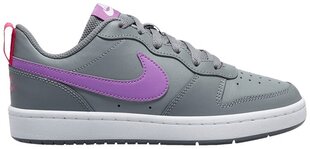 Laste vabaajajalatsid Nike Court Borough Low 2, hall/lilla hind ja info | Laste spordijalatsid | kaup24.ee