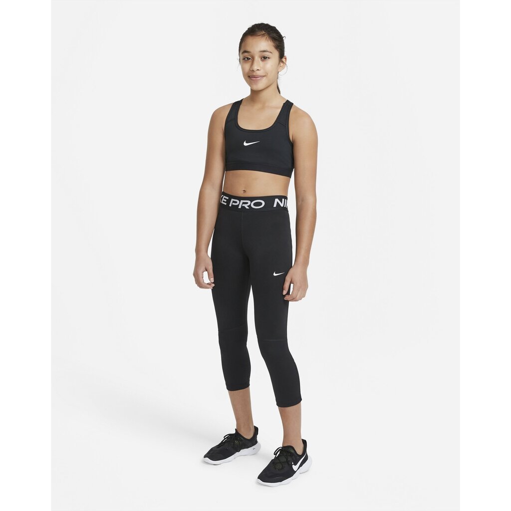 Tüdrukute treeningpüksid Nike Girl's Pro Capri Leggings, must цена и информация | Tüdrukute retuusid, püksid | kaup24.ee