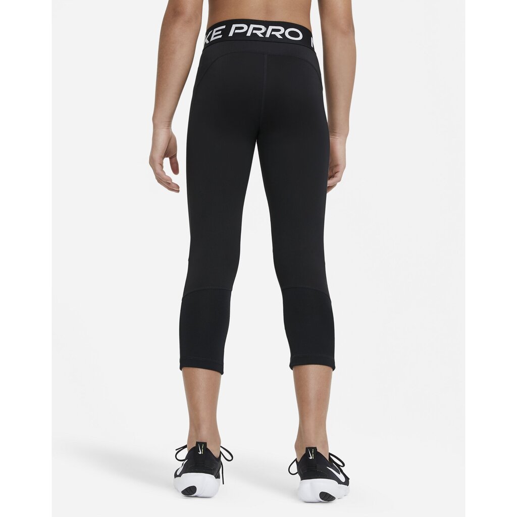 Tüdrukute treeningpüksid Nike Girl's Pro Capri Leggings, must hind ja info | Tüdrukute retuusid, püksid | kaup24.ee