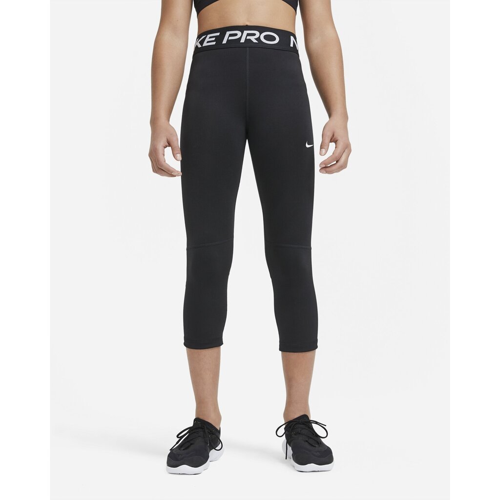 Tüdrukute treeningpüksid Nike Girl's Pro Capri Leggings, must цена и информация | Tüdrukute retuusid, püksid | kaup24.ee