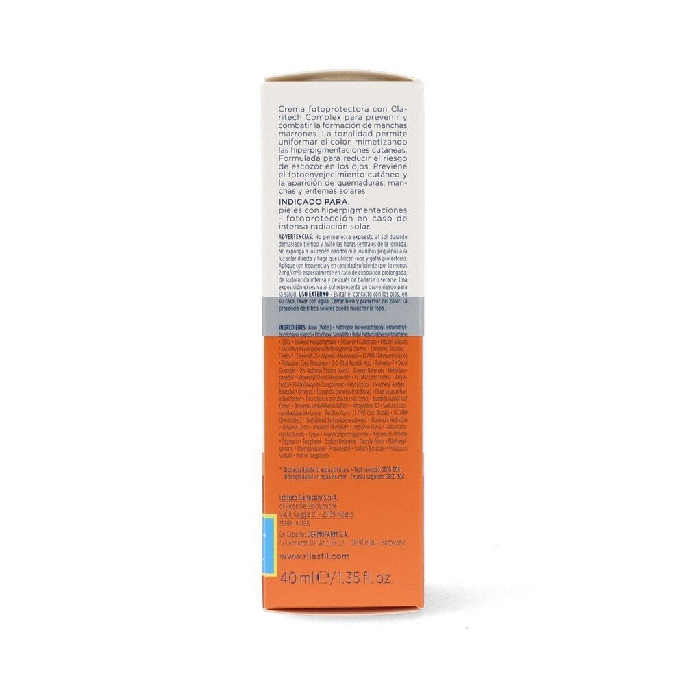 Anti-Brown Spot jumeühtlustamise päikeselosjoon Rilastil Sun System D-Clar Spf 50+ Medium (40 ml) цена и информация | Päikesekreemid | kaup24.ee