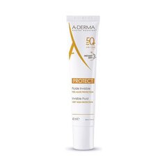 Päivituskreem näole A-Derma Protect Fluide Invisible SPF 50+ (40 ml) цена и информация | Кремы от загара | kaup24.ee