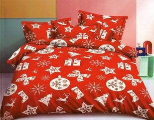 Jõuluteemaline voodipesukomplekt 160x200, 3-osaline hind ja info | Voodipesukomplektid | kaup24.ee