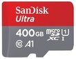 Sandisk 400 GB Ultra Android microSDXC + SD-adapter + mälutsooni rakendus 100 MB/s A1 klass 10 UHS-I hind ja info | Mobiiltelefonide mälukaardid | kaup24.ee