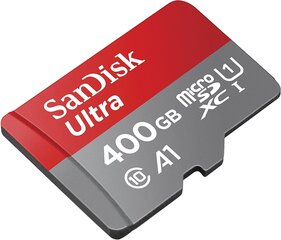 Sandisk 400 GB Ultra Android microSDXC + SD-adapter + mälutsooni rakendus 100 MB/s A1 klass 10 UHS-I hind ja info | Mobiiltelefonide mälukaardid | kaup24.ee